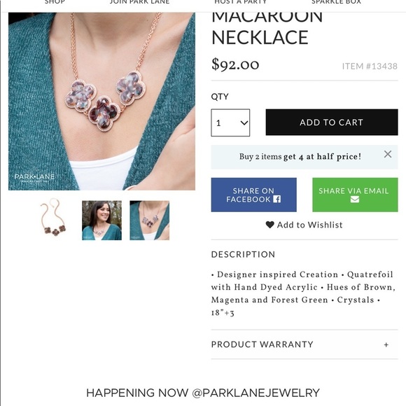 Park Lane Macaroon Necklace Quatrefoils RoseGold - Picture 8 of 12